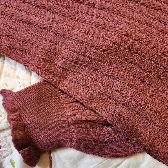 Women's Burgundy Sweater - Picture 8 of 9